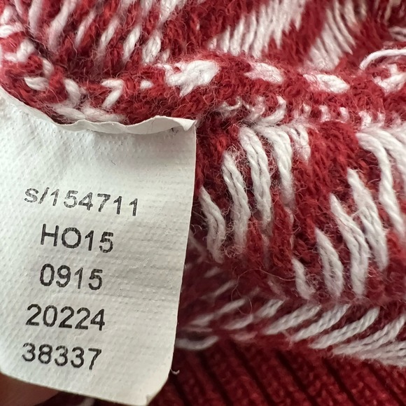 American Rag Sweater Mens Size Large Red Ivory Shawl Collar 100% Cotton Pullover - Picture 7 of 7